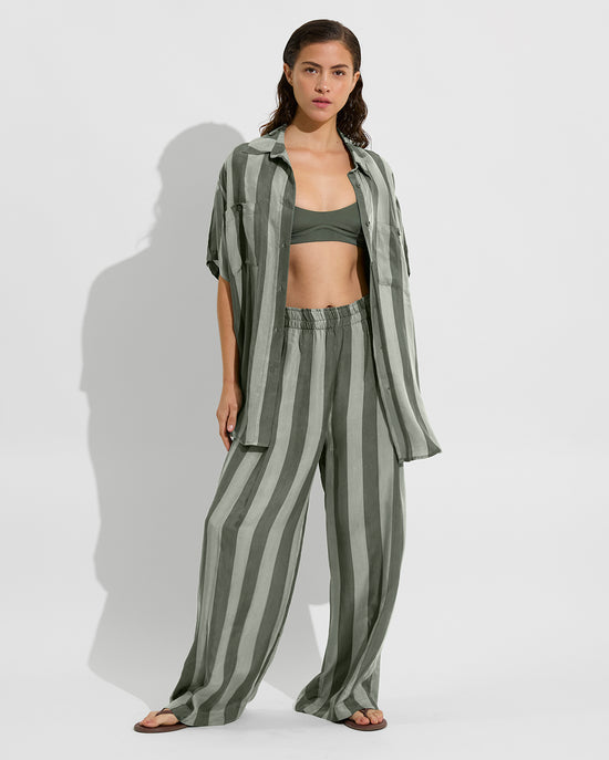 Club Top - Agave + Day Trip Button Down + Day Trip Pant - Agave/Light Agave (Size S)