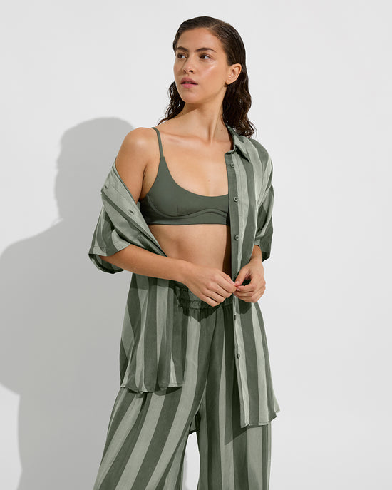 Club Top - Agave + Day Trip Button Down + Day Trip Pant - Agave/Light Agave (Size S)