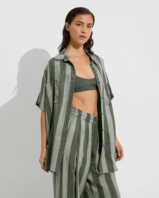 Club Top - Agave + Day Trip Button Down + Day Trip Pant - Agave/Light Agave (Size S)