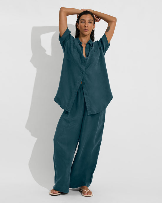 Day Trip Button Down + Day Trip Pant - Deep End (Size S)