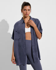 Day Trip Button Down + Super Moves Tight - Varsity (Size S)