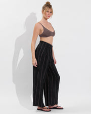 Sunday Top - Stormy + Day Trip Pant - Fancy Stripe: Faded Jet / Stormy (Size S)