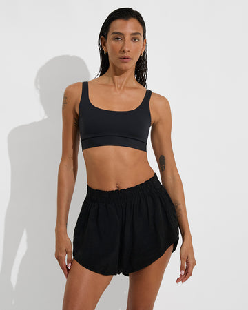 Day Trip Short - Black Sport Silk Short – Left On Friday