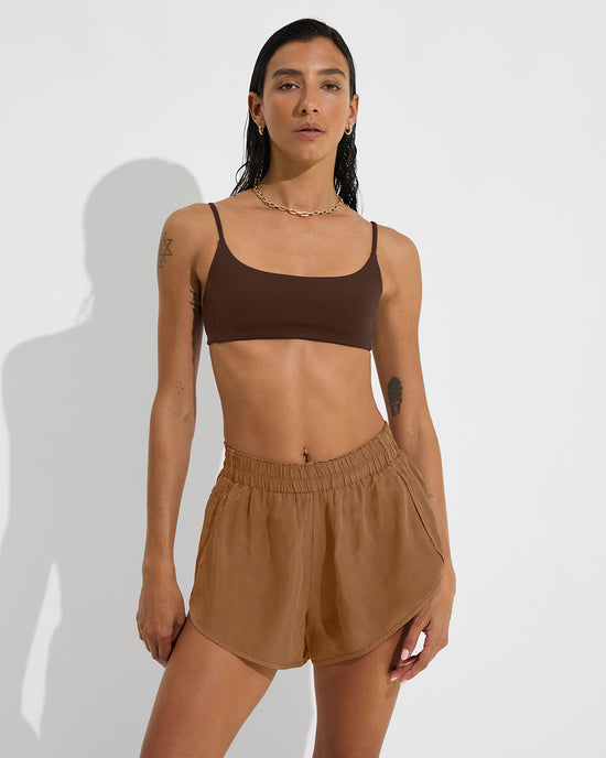 Pool Days Top - Cold Brew + Day Trip Short - Tan Lines (Size S)