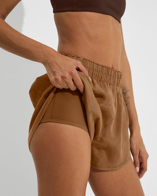 Pool Days Top - Cold Brew + Day Trip Short - Tan Lines (Size S)