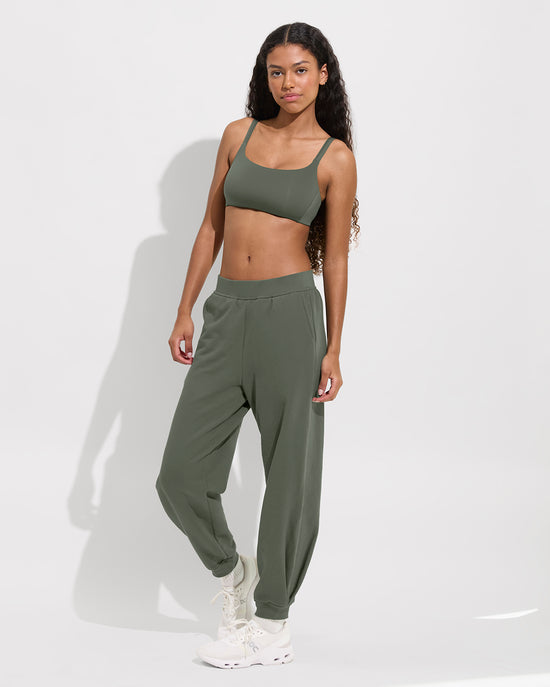 Pool Days Top D+ (32DDD, Size S) + Field Day Sweatpant - Agave (Size S)