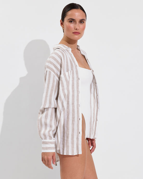 Retreat Suit - Coconut (Size S) + Getaway Button Down - Beach / Coconut (Size S/M)