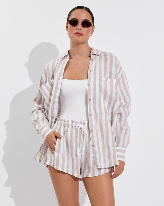 Retreat Suit - Coconut (Size S) + Getaway Button Down + Getaway Short - Beach / Coconut (Size S/M)