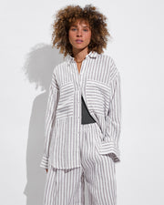 Retreat Suit - Eclipse + Getaway Button Down + Coastal Pant - Coconut / Stormy (Size S)