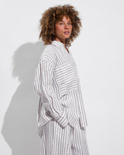 Getaway Button Down + Coastal Pant - Coconut / Stormy (Size S)