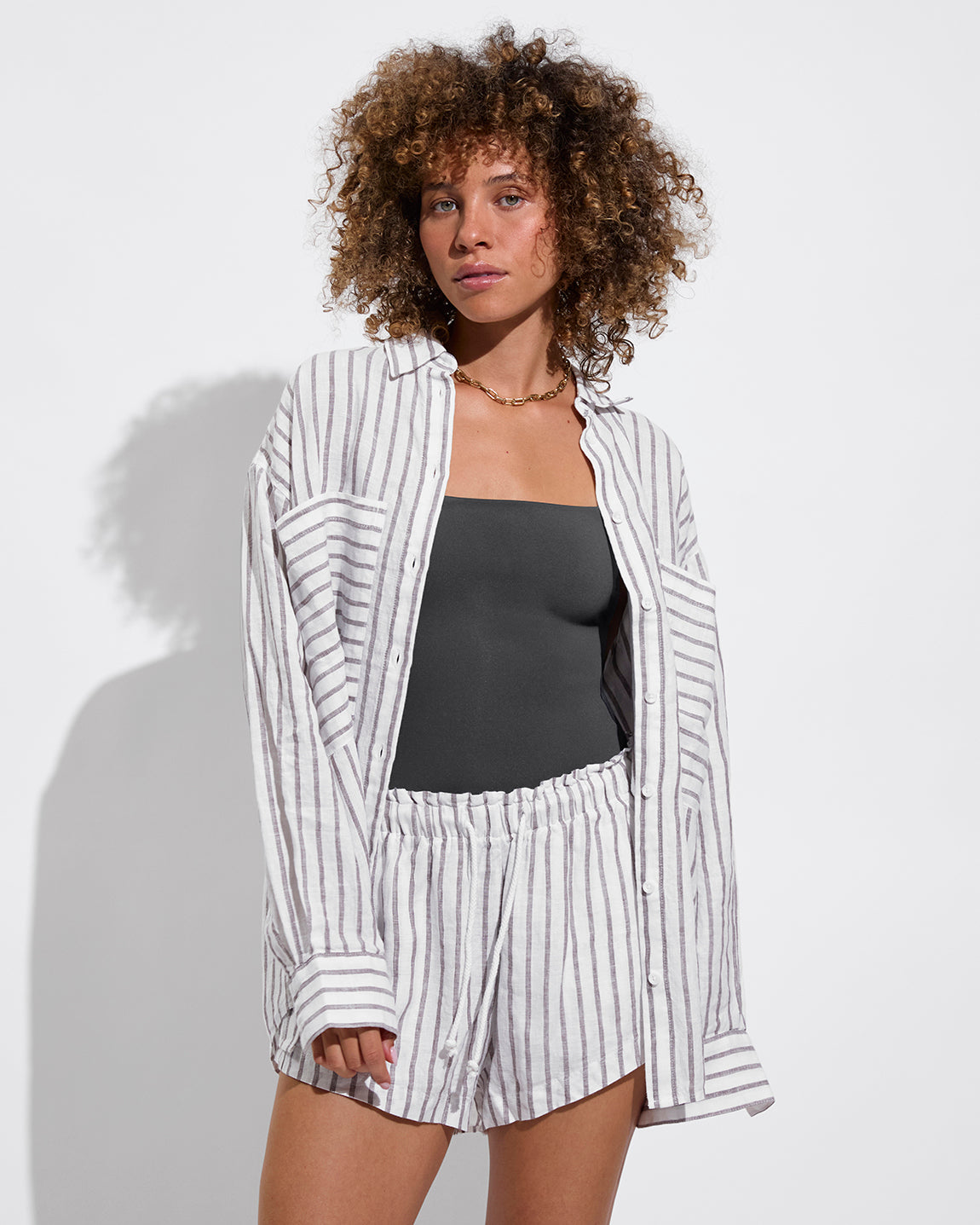 Retreat Suit - Eclipse + Getaway Button Down + Getaway Short - Coconut / Stormy (Size S)