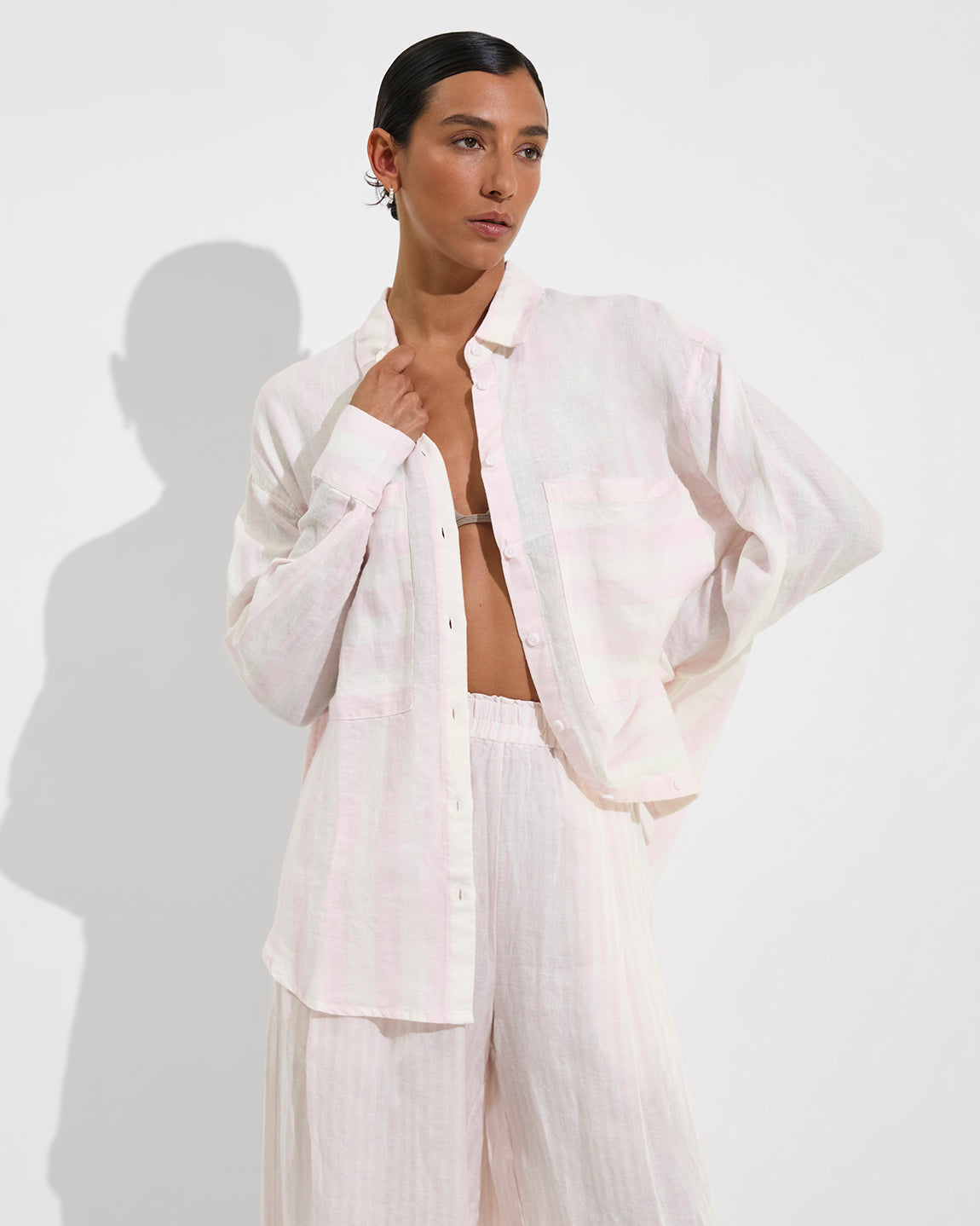 Getaway Button Down + Coastal Pant - Delight/Coconut (Size S)