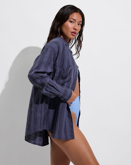 Getaway Button Down - Varsity/Sprint (Size S/M) + Super Hi Hi Bottom - Blue Skies (Size S)