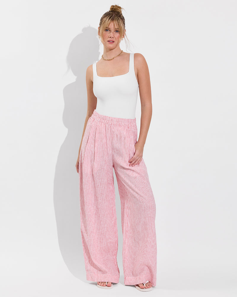 Streamline Suit - Coconut + Coastal Pant - Coastal Stripe: Sweet Chili Heat / Coconut (Size S)