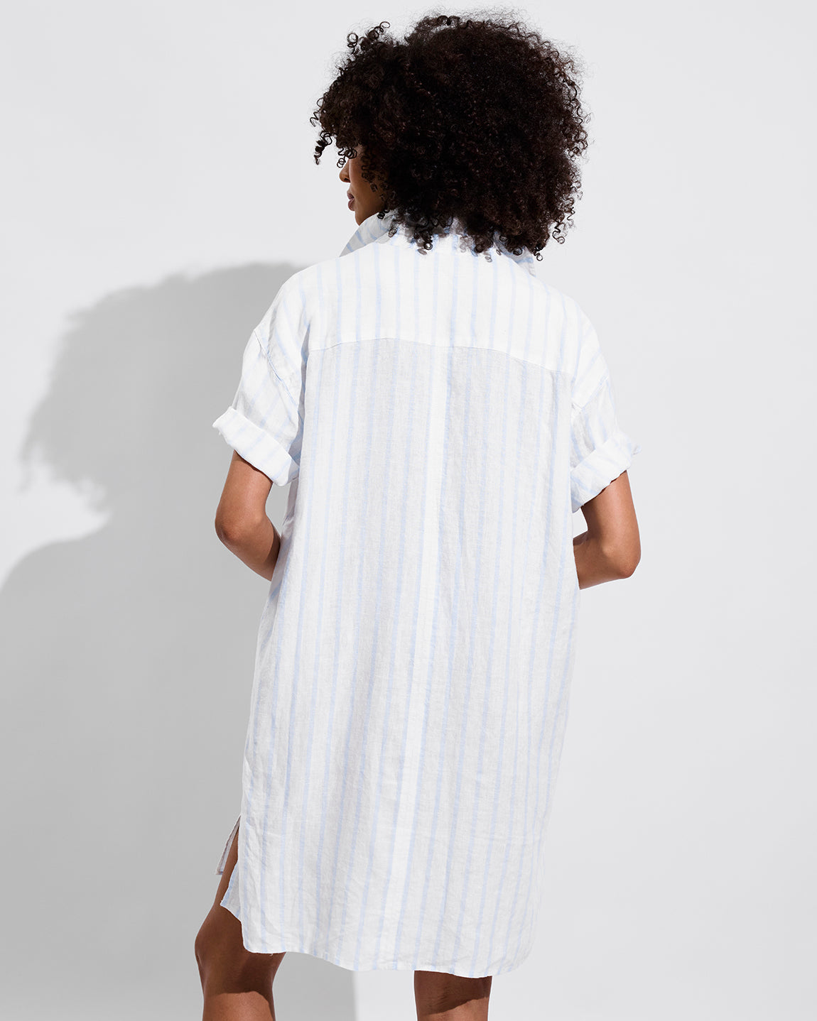 Getaway Mini Dress - Daybreak Stripe: Blue Skies / Coconut (Size S/M)