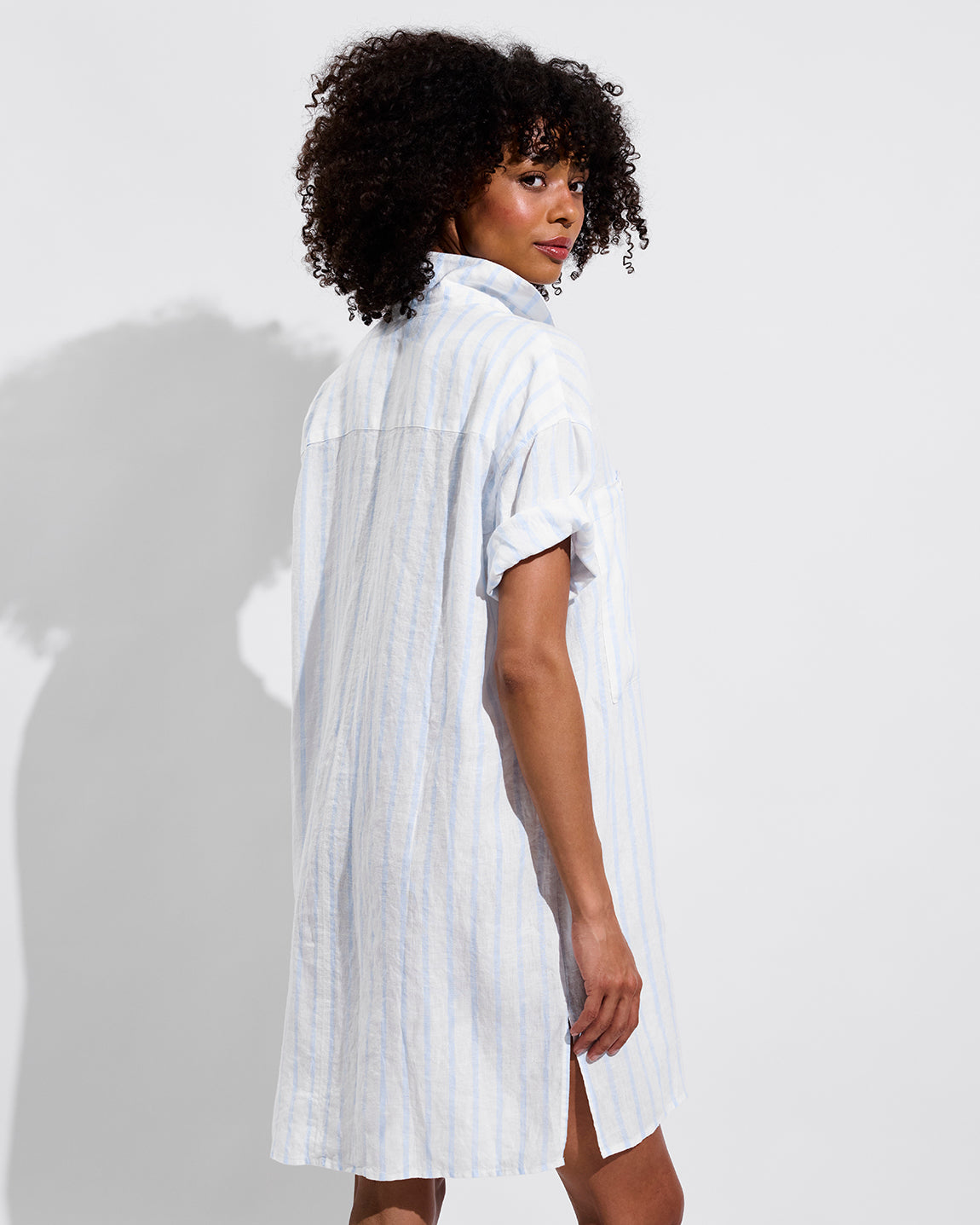 Getaway Mini Dress - Daybreak Stripe: Blue Skies / Coconut (Size S/M)
