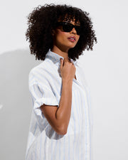 Getaway Mini Dress - Daybreak Stripe: Blue Skies / Coconut (Size S/M)