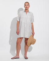 Getaway Mini Dress - Classic Stripe: Stormy / Coconut