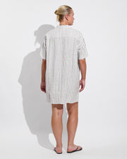 Getaway Mini Dress - Classic Stripe: Stormy / Coconut (Size L/XL)
