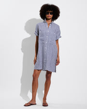 Getaway Mini Dress - Gingham: Varsity / Coconut (Size S/M)