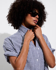 Getaway Mini Dress - Gingham: Varsity / Coconut (Size S/M)