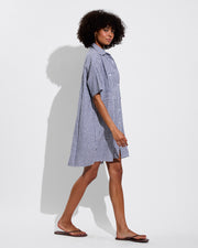 Getaway Mini Dress - Gingham: Varsity / Coconut (Size S/M)