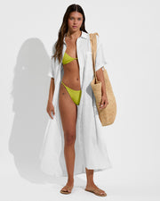 Getaway Shirt Dress - Coconut (Size S/M) + Sandy Top + Skinny Dip Bottom - Sour (Size S)
