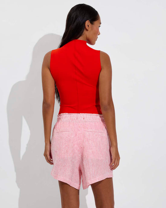 Rays Sleeveless Top - Sweet Chili Heat + Getaway Short 5" - Coastal Stripe: Sweet Chili Heat / Coconut (SIze S)