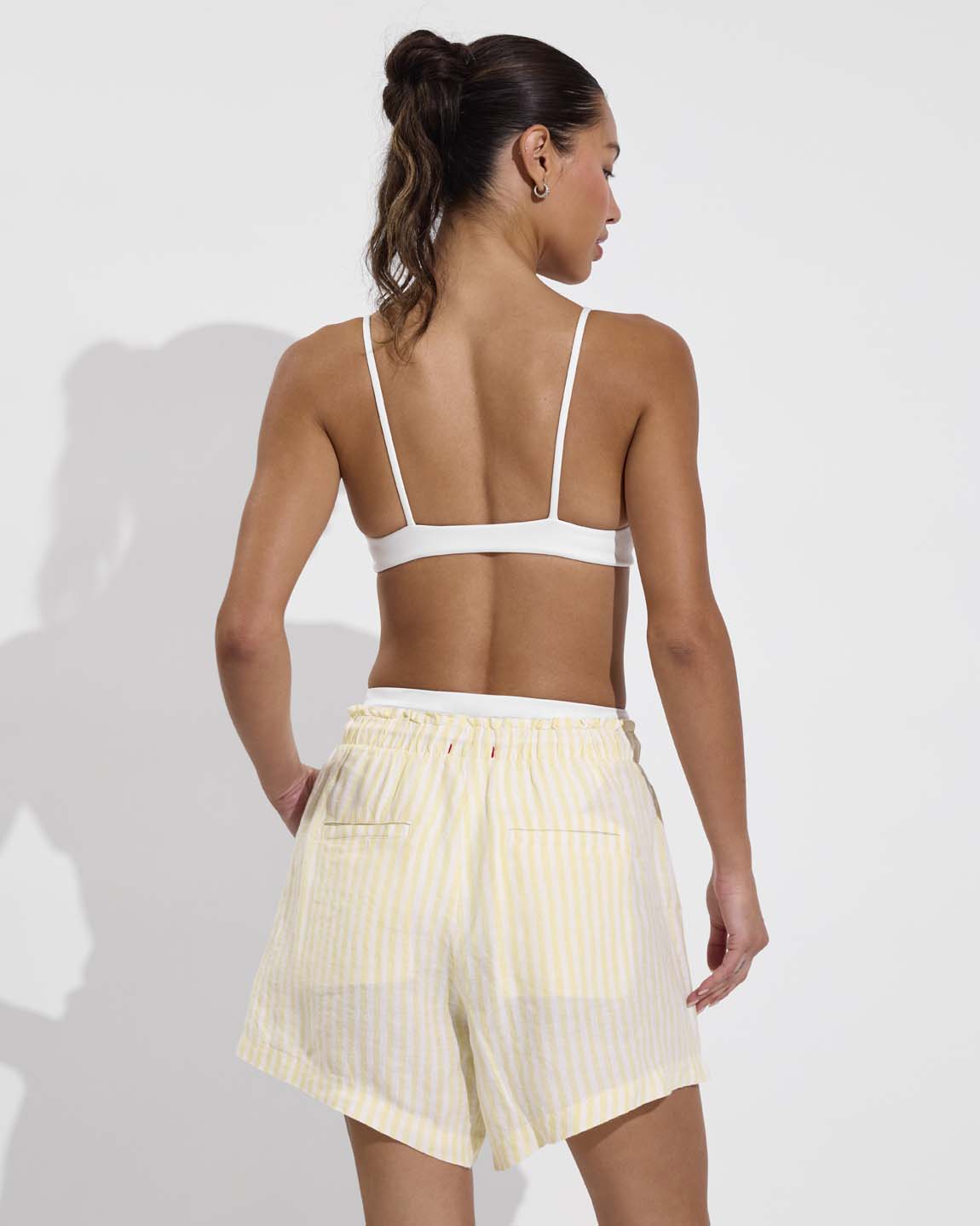 Sunday Top - Coconut + Getaway Short 5" - Bungalow Stripe: Melt / Coconut (Size S)