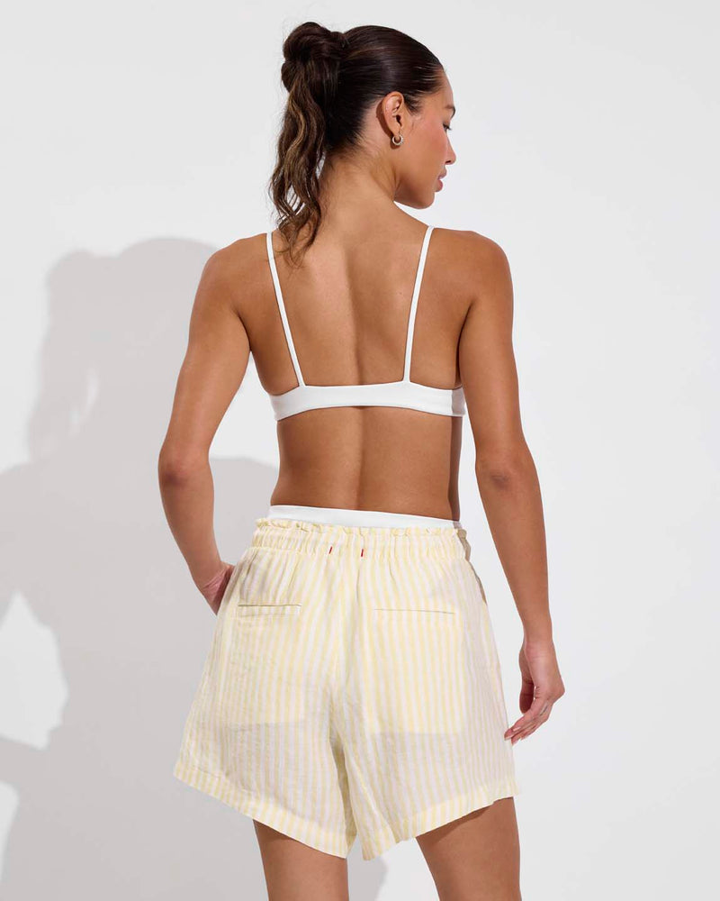 Sunday Top - Coconut + Getaway Short 5" - Bungalow Stripe: Melt / Coconut (Size S)