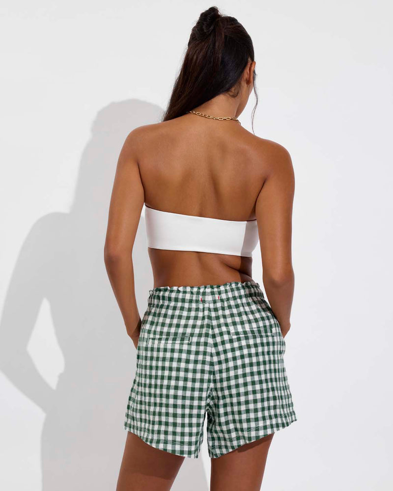 Tubular Top - Coconut (Size S) + Getaway Short 5" - Gingham: Tropics / Coconut (Size S)