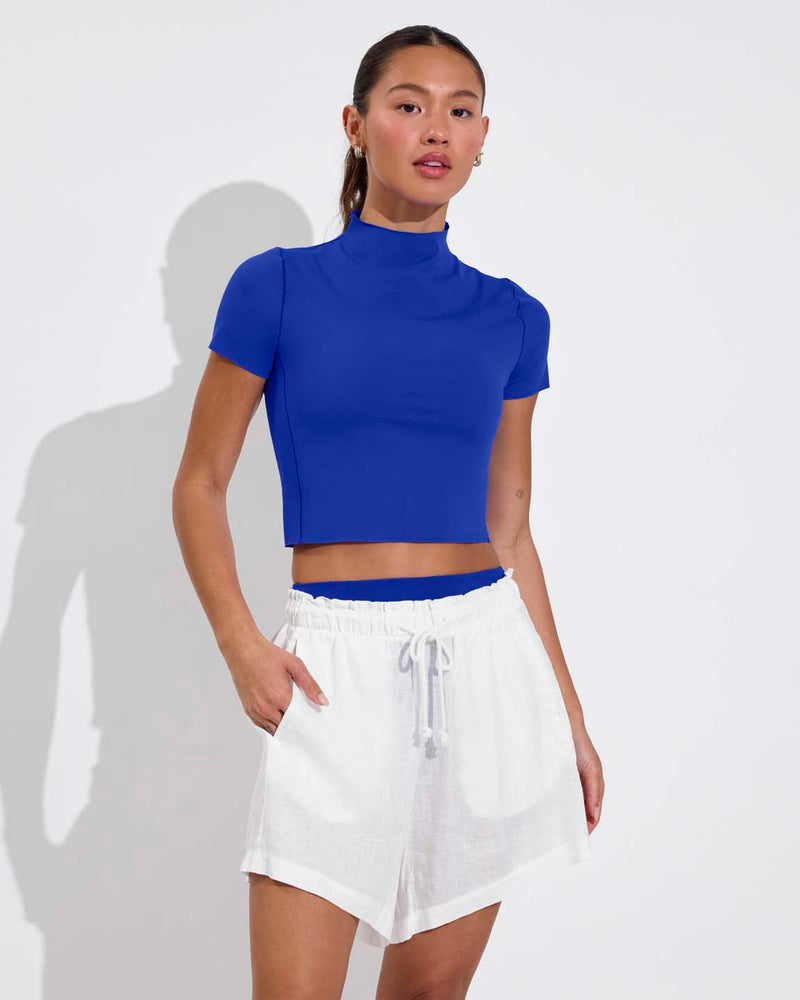 Rays Short Sleeve Top - First Place + Getaway Short 5" - Coconut (Size S)