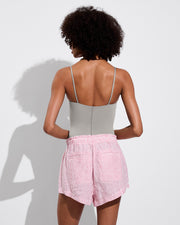 Getaway Short - Stripe: Sweet Chili Heat / Coconut (Size S) + Retreat Suit - Beach (Size S)