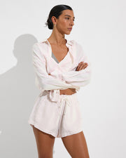 Reef Top - Beach + Getaway Button Down + Getaway Short - Delight/Coconut (Size S)