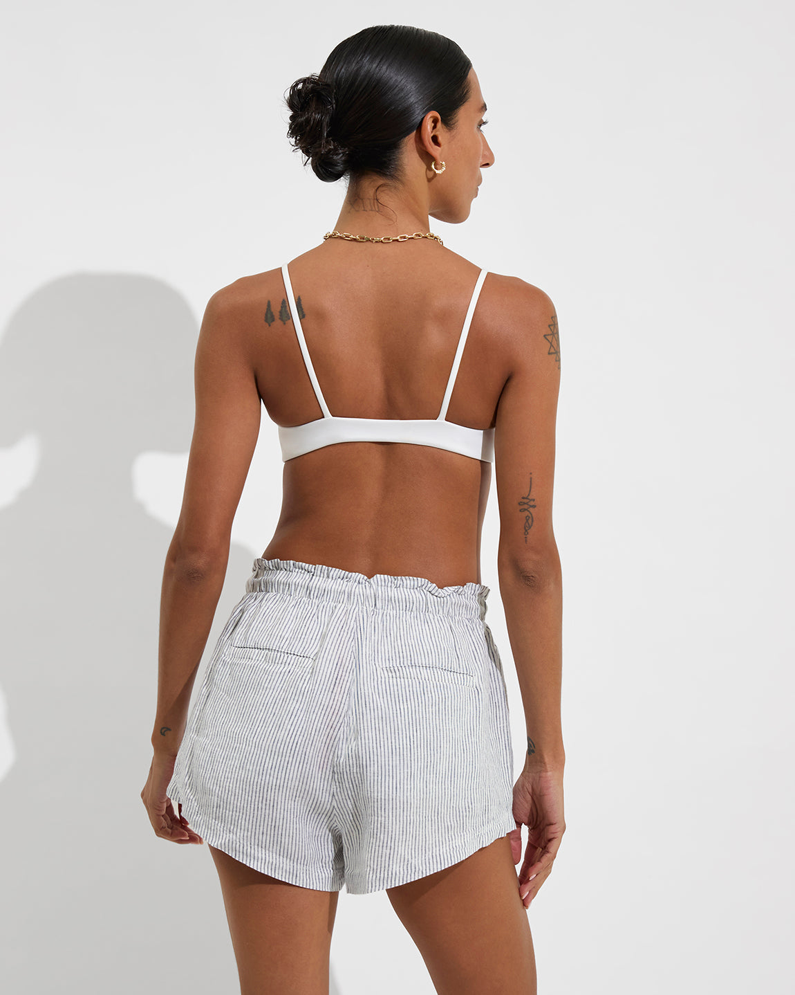 Sunday Top - Coconut + Getaway Short - Varsity/Coconut (Size S)