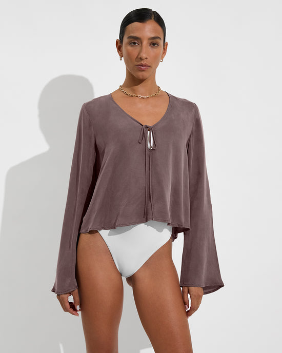 Journey Shirt - Stormy + Hi Hi Bottom - Coconut (Size S)
