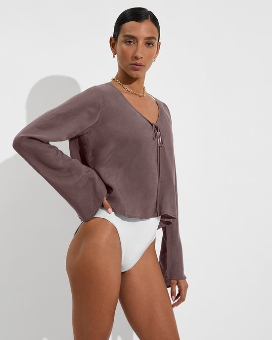 Journey Shirt - Stormy + Hi Hi Bottom - Coconut (Size S)