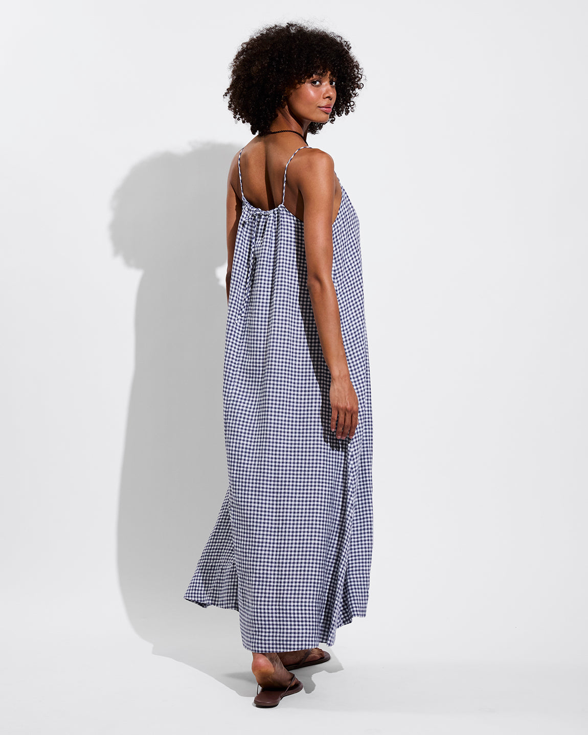Leisure Maxi Dress - Gingham: Varsity / Coconut (Size S)