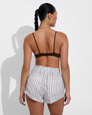 Sunday Top - Cold Brew + Getaway Short - Classic Stripe: Stormy/Coconut (Size S)