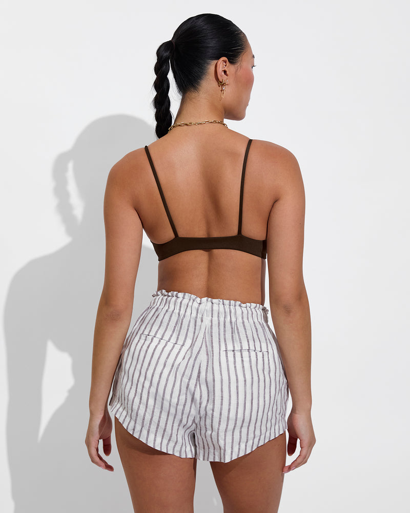 Sunday Top - Cold Brew + Getaway Short - Classic Stripe: Stormy/Coconut (Size S)