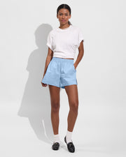 Swell Oversized Tee - Coconut (Size S/M) + Port Short - Blue Skies (Size S)