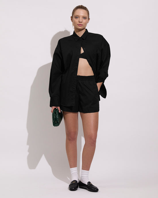 Port Button Down (Size S/M) + Plunge Top + Port Short - Jet (Size S)