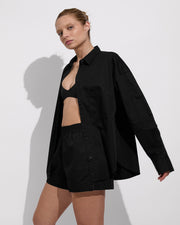 Port Button Down (Size S/M) + Plunge Top + Port Short - Jet (Size S)