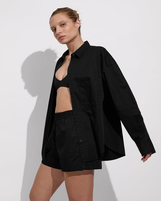 Port Button Down (Size S/M) + Plunge Top + Port Short - Jet (Size S)