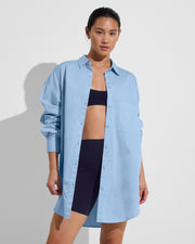 Port Shirt Dress - Blue Skies (Size S/M) + Club Top + Super Moves Short 5" - Sprint (Size S)
