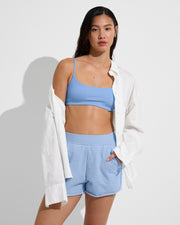 Tour Cropped Shirt - Coconut (Size S/M) + Sports & Rec Short - Blue Skies (Size S)
