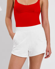 Club Suit - Sweet Chili Heat + Sports & Rec Short - Coconut (Size S)