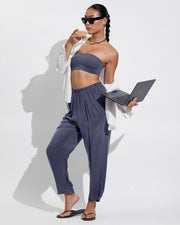 Tubular Top + Sunset Pant - Varsity + Getaway Button Down - Coconut (Size S)