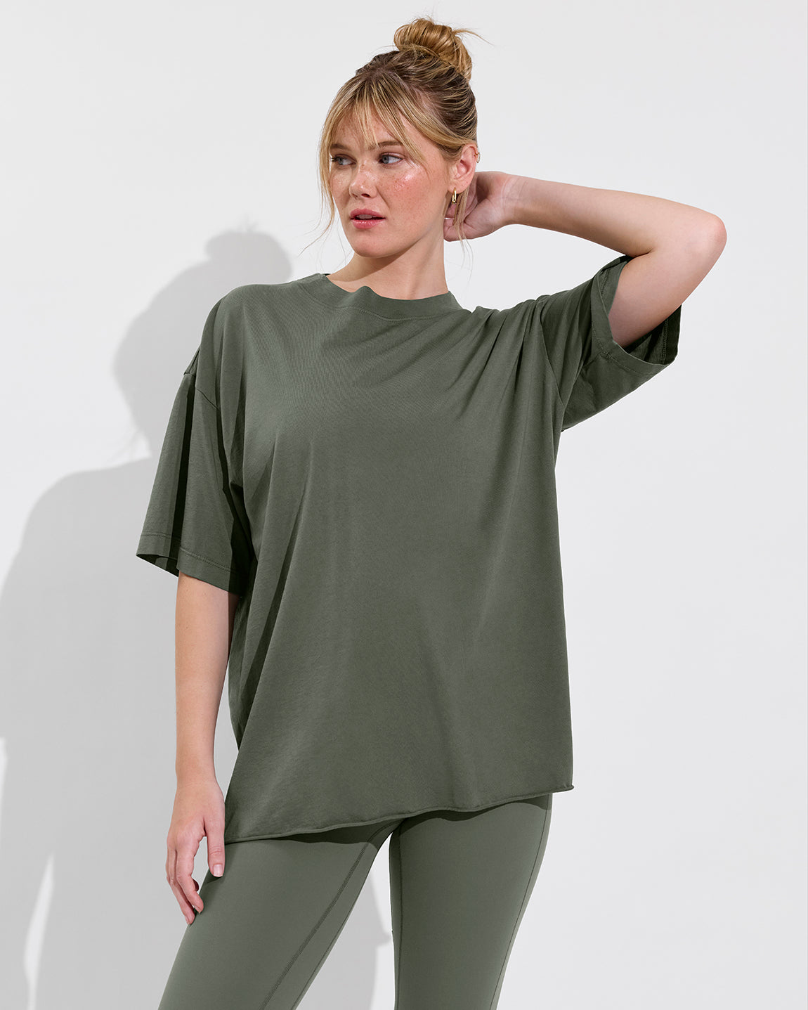 Swell Oversized Tee - Green Cotton T-shirt – Left On Friday