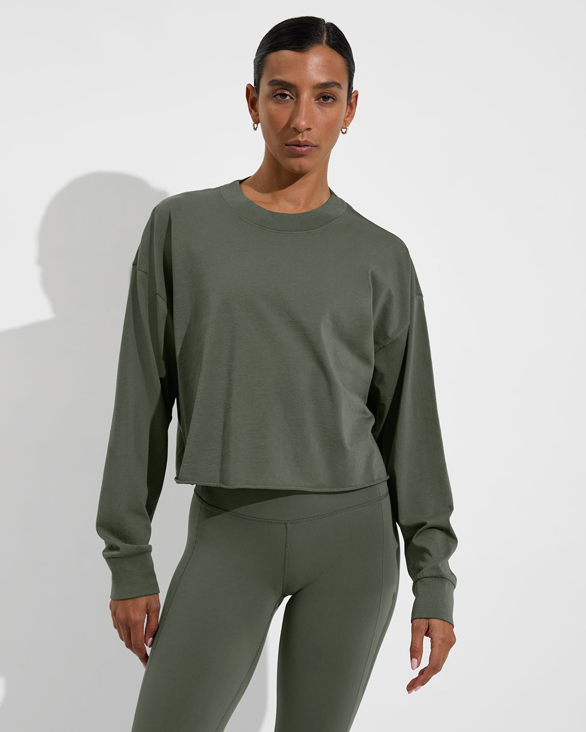 Swell LS Tee (Size S/M) + Super Moves Tight - Agave (Size S)